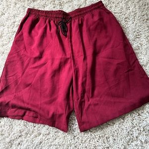 Men’s color block, maroon and burgundy red drawstring basketball Sporty …